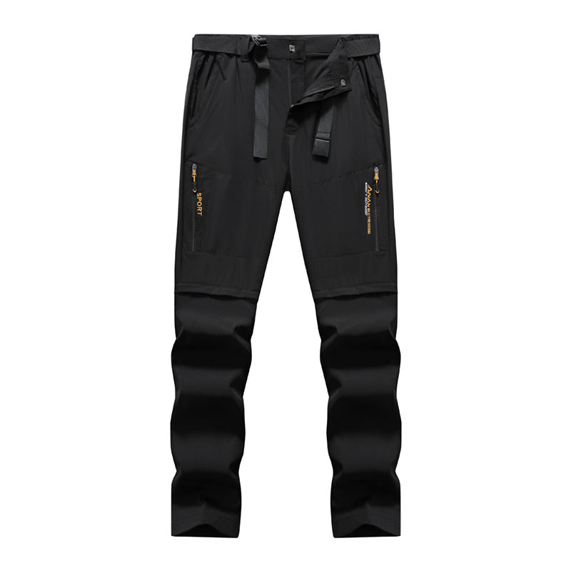 Herren Outdoor-Hose mit vorgeformten Knien, Reißverschlusstaschen und integriertem Gürtel Drune