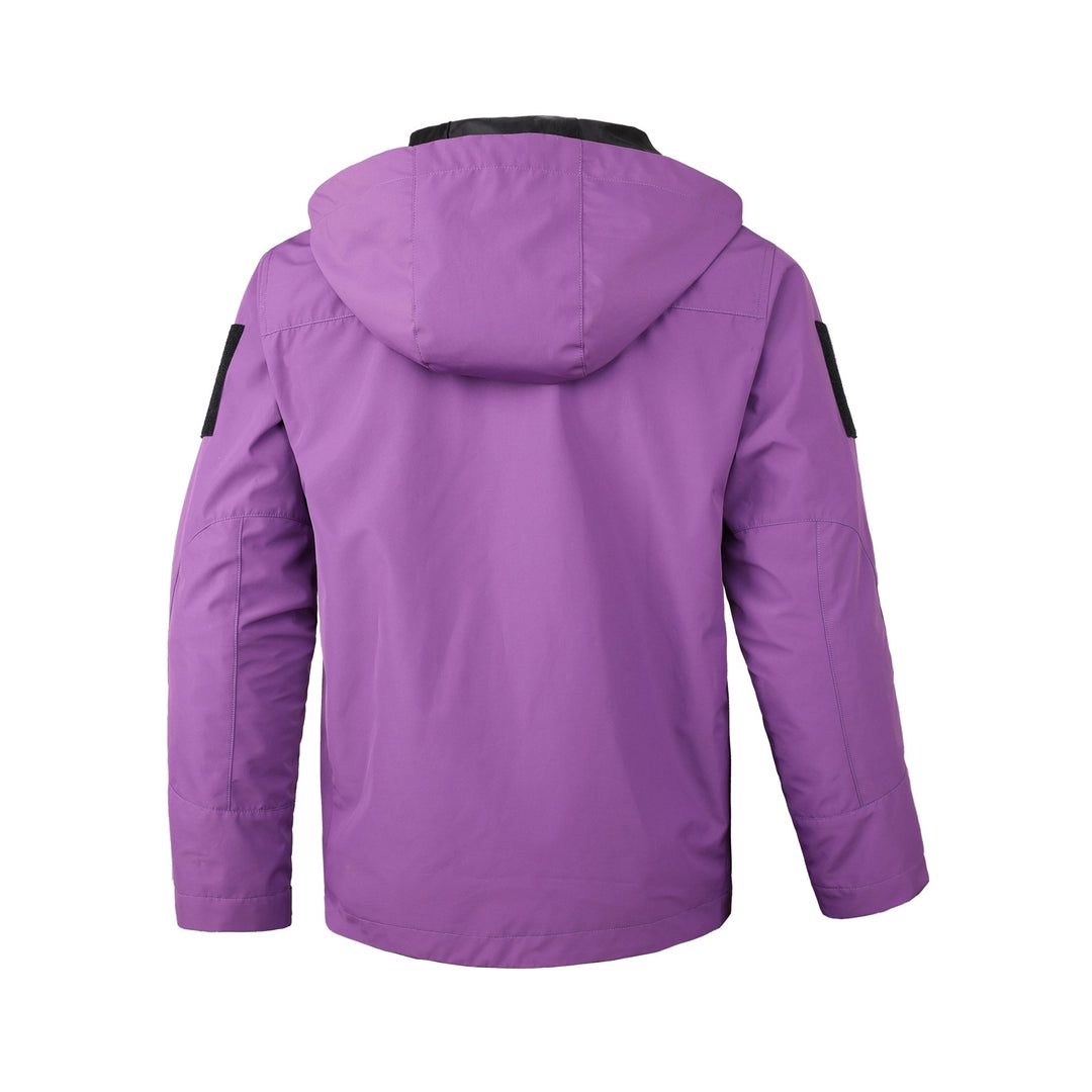 Herren  Kapuzen wasserabweisende Feldjacke mit mehreren Taschen mit Klappe und verstellbarem Zugkordel Drune