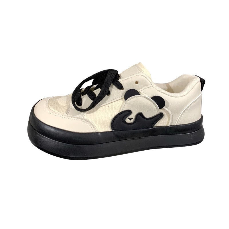 Damen Retro-Canvas-Plateau-Sneaker mit markanter Gummisohle und Logo-Detail Drune
