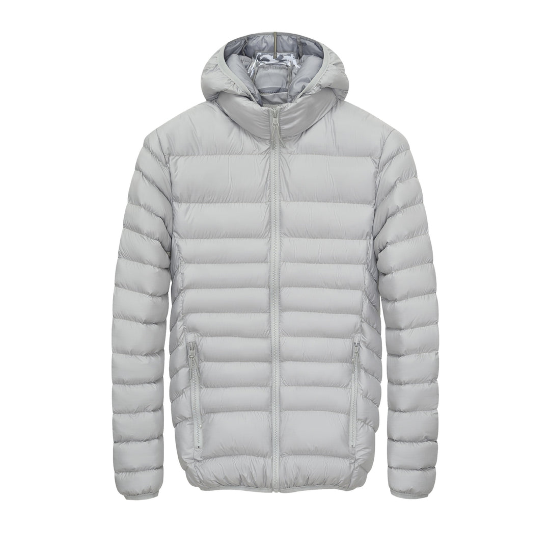 Herren Leichte gesteppte Kapuzen‑Steppjacke mit hohem Kragen, Thermofutter & Reißverschluss Drune