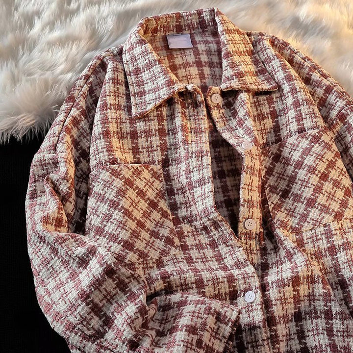 Herren Karierte Überhemdjacke mit zwei aufgesetzten Taschen und modernem Schnitt Drune
