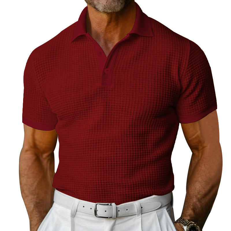 Herren nan strukturiertes Piqué-Poloshirt aus Baumwollmischung mit verstärktem Polokragen Drune