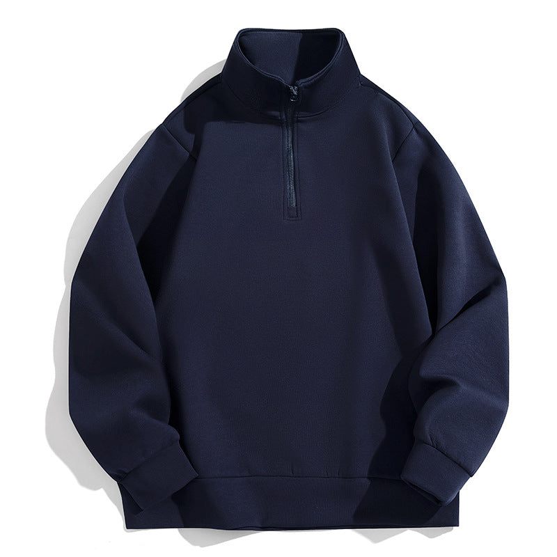 Herren Oversized-Halbzip-Sweatshirt mit hohem Stehkragen, schwerer French-Terry und minimalistischem Design Drune
