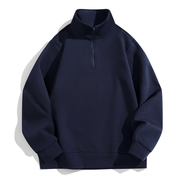 Herren Oversized-Halbzip-Sweatshirt mit hohem Stehkragen, schwerer French-Terry und minimalistischem Design Drune