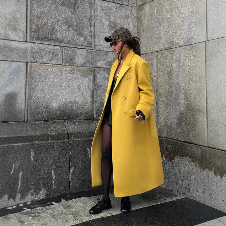 Damen Oversized Wollmantel Drune