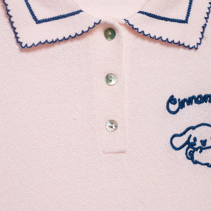 Damen Polo-Shirt mit feiner Struktur und gesticktem Motiv Drune