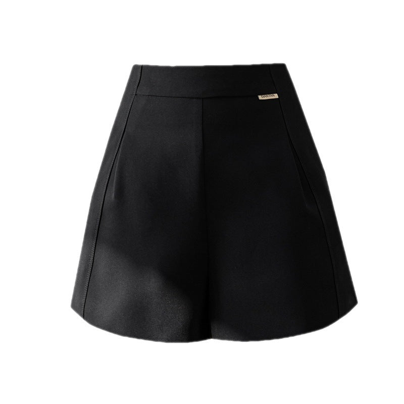 Damen eleganter Shortsrock mit sommerlichem Schnitt und dekorativen Falten Drune