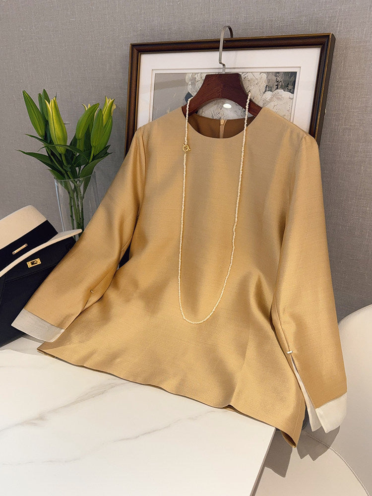 Damen Elegante Bluse aus hochwertigem Stoff mit exklusivem Schnitt Drune