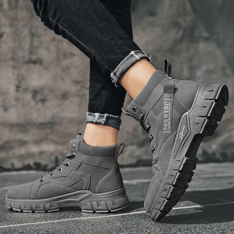 Herren robuste High-Top Outdoor-Boots mit profilierter Offroad-Sohle, gepolstertem Knöchelkragen und verstärkter Zehenkappe Drune