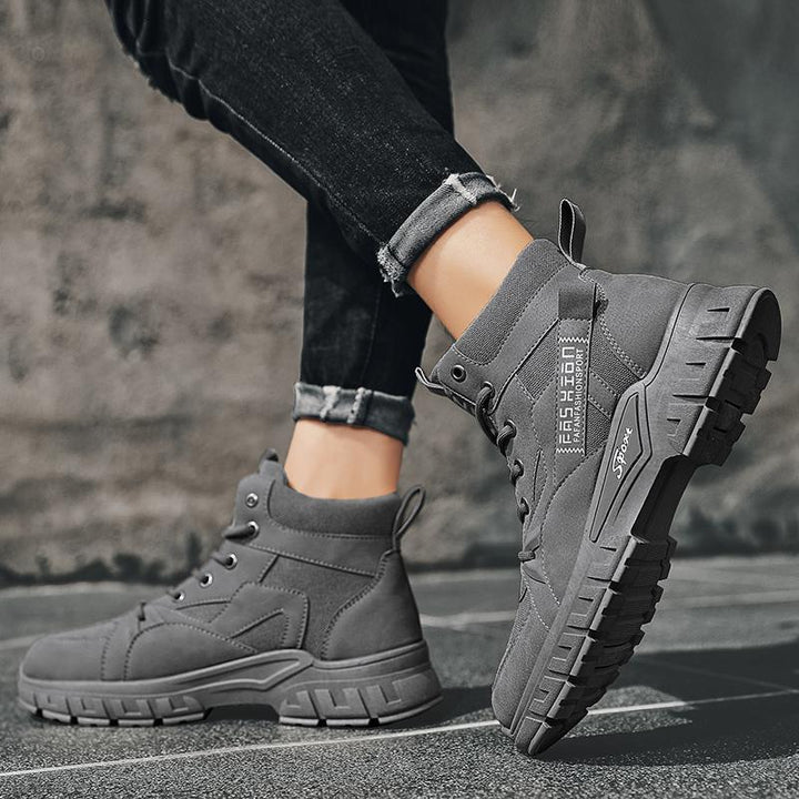 Herren robuste High-Top Outdoor-Boots mit profilierter Offroad-Sohle, gepolstertem Knöchelkragen und verstärkter Zehenkappe Drune