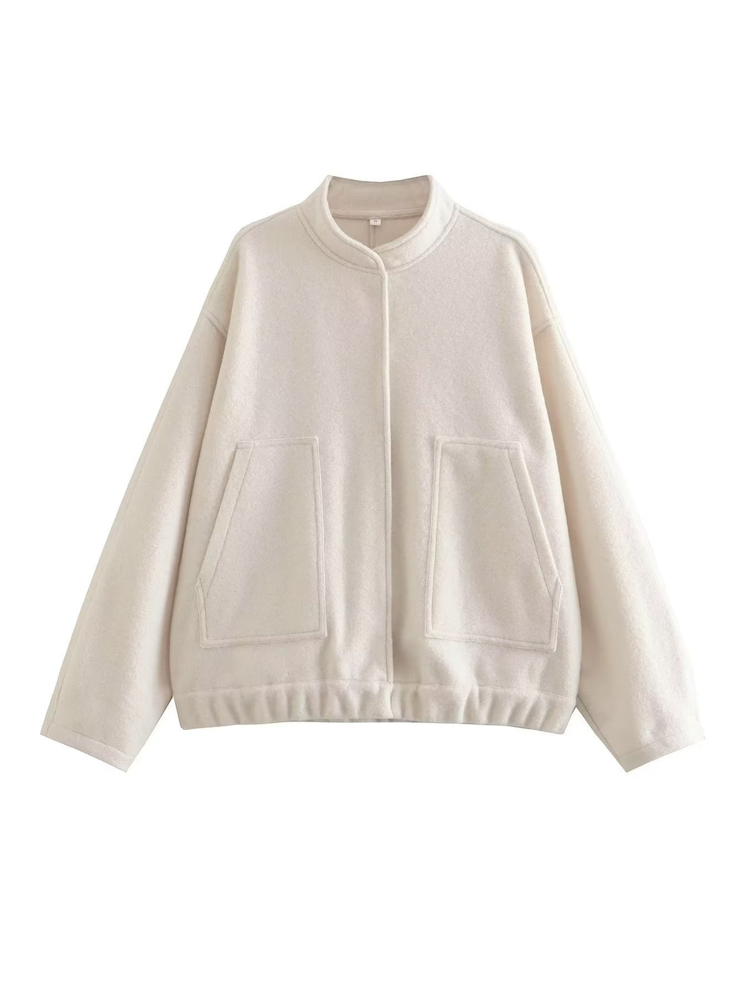 Damen Oversized Strickjacke aus weichem Teddystoff mit Stehkragen und seitlichen Taschen Drune