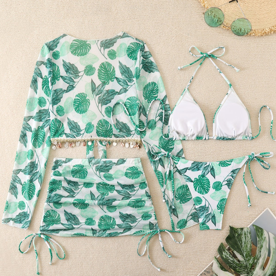 Damen Strand-Badeanzug Set mit eleganter Wickelbluse Drune