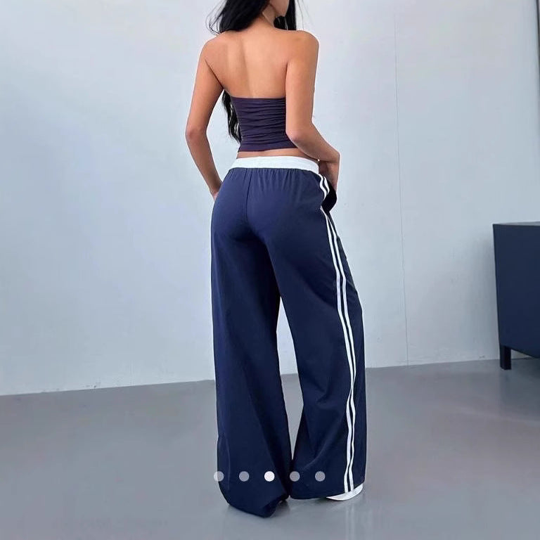 Damen Sportliche Jogginghose mit seitlichen Streifen Drune