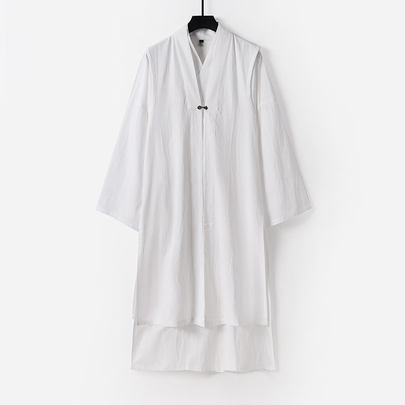 Unisex Langer Oversize-Kimono‑Mantel mit dezentem Knebelverschluss und weiter Silhouette Drune