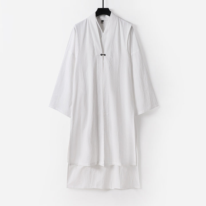 Unisex Langer Oversize-Kimono‑Mantel mit dezentem Knebelverschluss und weiter Silhouette Drune