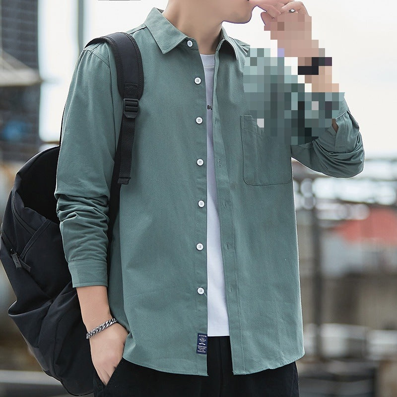 Herren Baumwoll-Overshirt im Casual-Look mit Brusttasche & Hemdkragen Drune