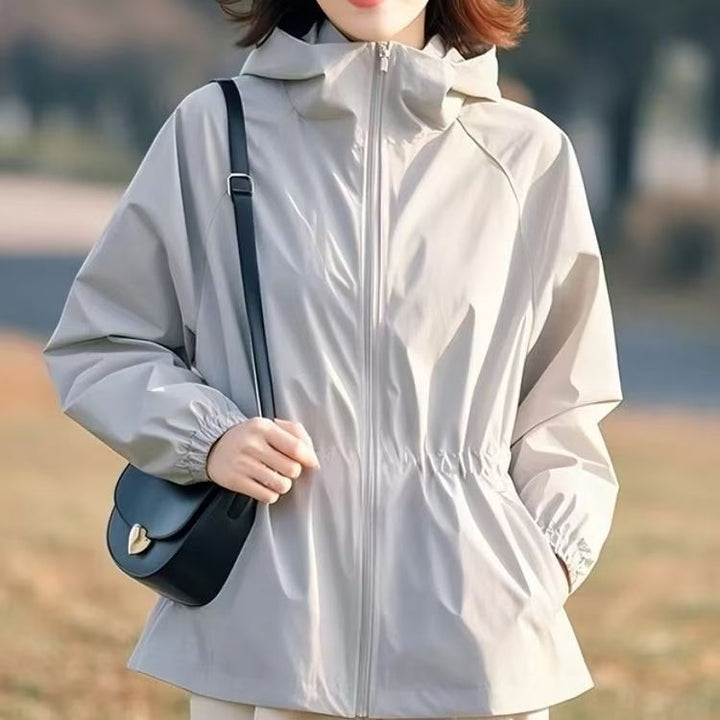 Damen Übergangsjacke mit verstellbarem Bund und hohen Kragen Drune