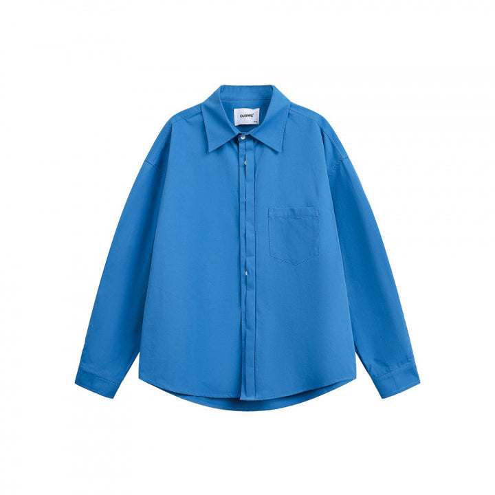 Unisex Oversize-Hemd mit verdeckter Knopfleiste und Brusttasche Drune