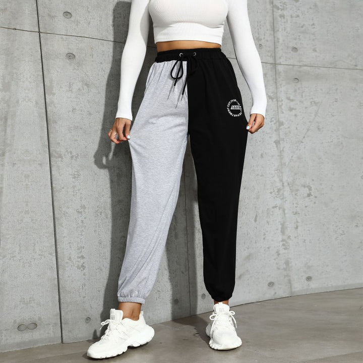 Damen Lässige Trackpant mit hohem Gummibund, Tunnelzug, Seitentaschen und elastischen Bündchen Drune