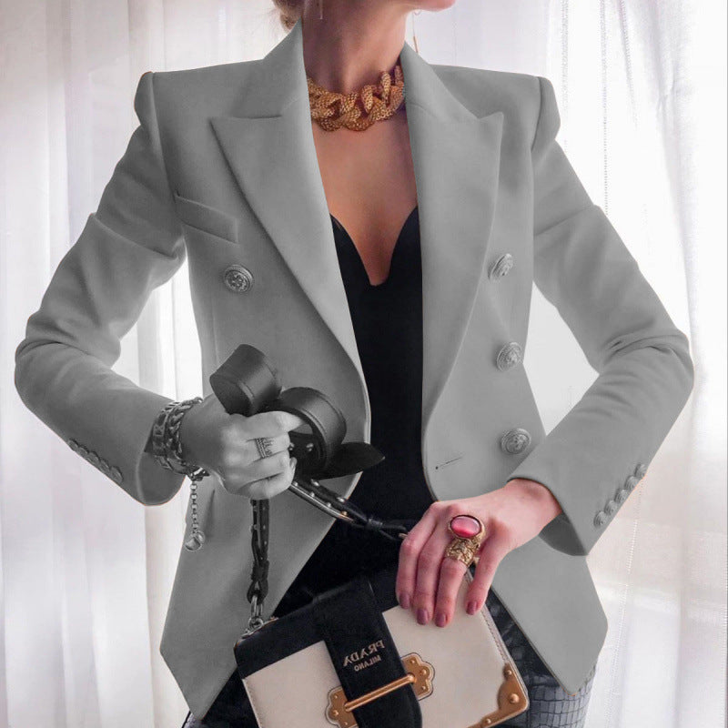 Damen Edler Blazer mit Goldknopf-Detail und klassischem Schnitt Drune