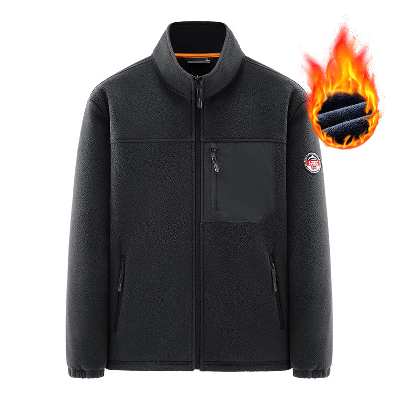 Herren Wärmende Fleecejacke mit hohem Kragen Drune