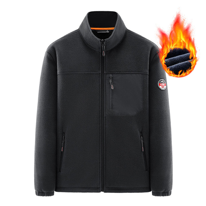 Herren Wärmende Fleecejacke mit hohem Kragen Drune