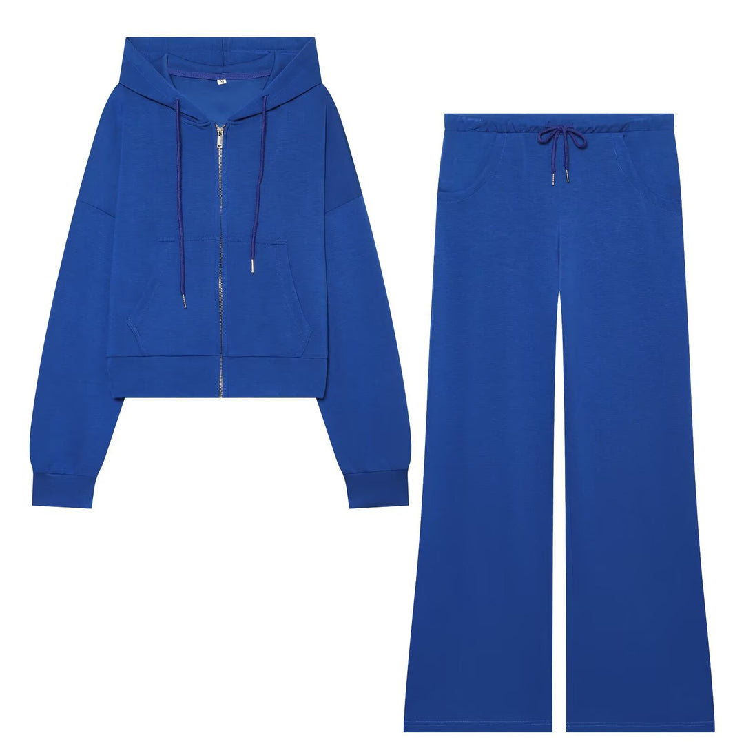 Damen Weit geschnittene High‑Waist Loungehose mit Kordelzug und Eingrifftaschen Drune