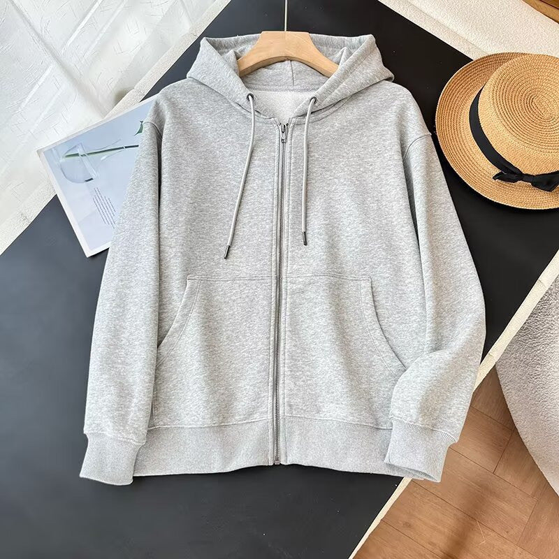 Damen sportlicher Zip-Hoodie mit praktischen Kängurutaschen Drune
