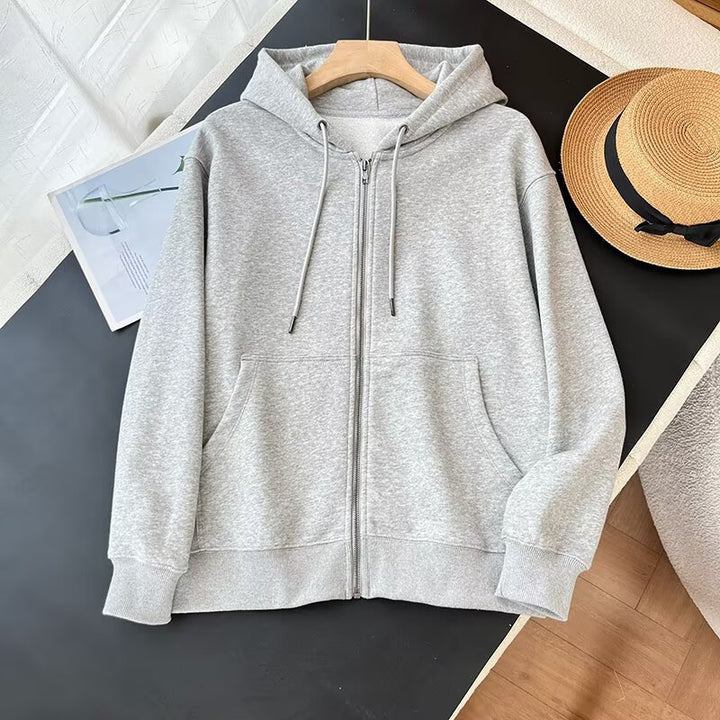 Damen sportlicher Zip-Hoodie mit praktischen Kängurutaschen Drune