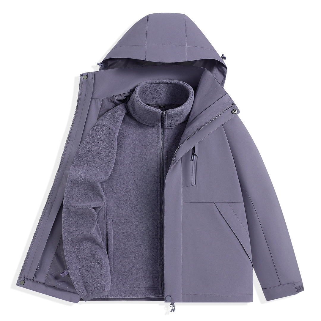 Herren zweilagiger Outdoorparka mit herausnehmbarer Fleece-Innenjacke und Kapuze Drune