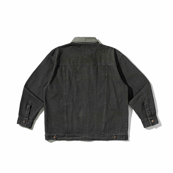 Herren Denim-Workwear-Blousonjacke mit durchgehendem Reißverschluss und Zip‑Brusttasche Drune