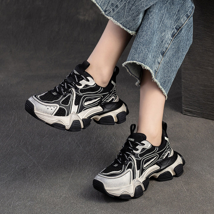 Damen Sportliche Chunky Sneakers mit atmungsaktiver Oberflächenstruktur und innovativer Sohlentechnologie Drune