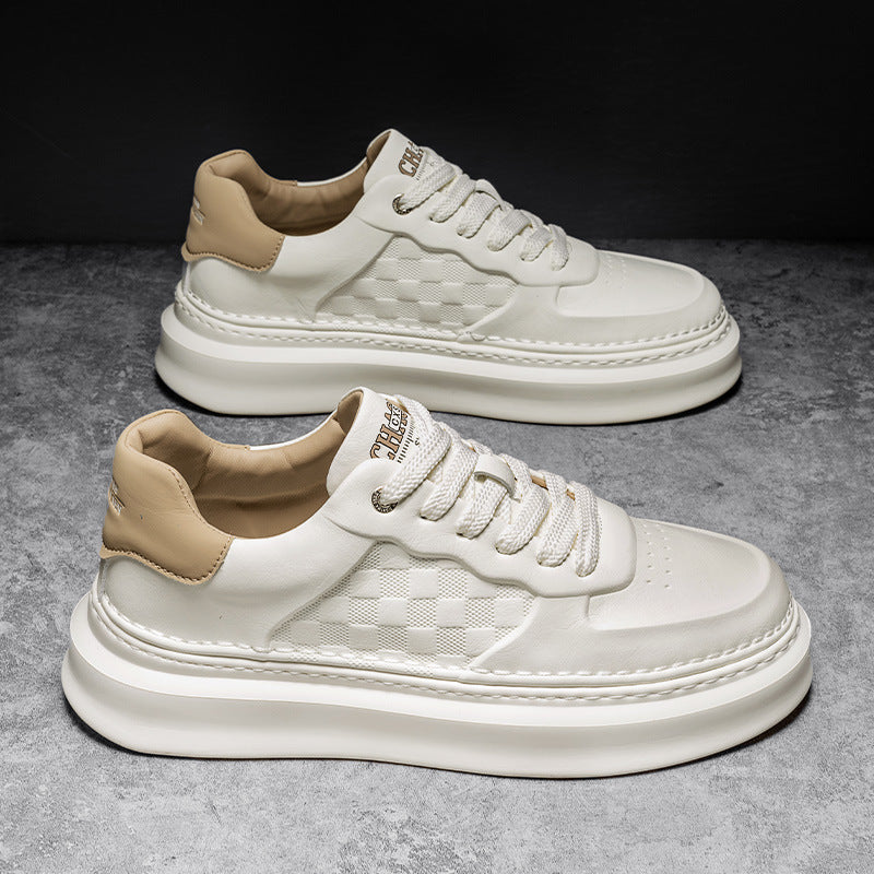 Unisex Voluminöse niedrige Sneaker mit geprägtem Schachbrettmuster und gepolstertem Fersenkragen Drune