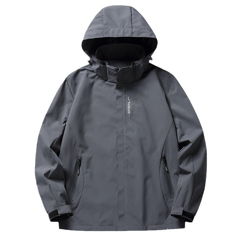 Herren Wasserdichte Softshelljacke mit verstellbarer Kapuze, verschweißten Nähten & wasserfester Front Drune