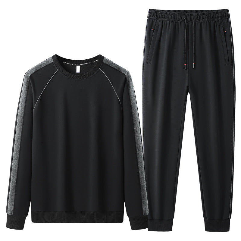 Herren Freizeit-Trainingsanzug-Set aus weichem Jersey mit Raglanärmeln & elastischem Kordelbund Drune
