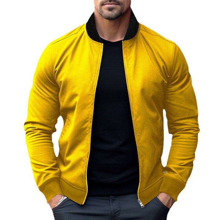 Herren sportliche Jacke mit hohem Kragen und seitlichen Reißverschlusstaschen Drune