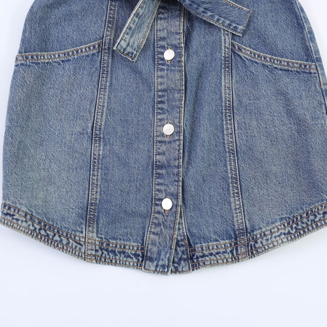 Damen Jeanskleid mit taillierter Silhouette und praktischen Taschen Drune
