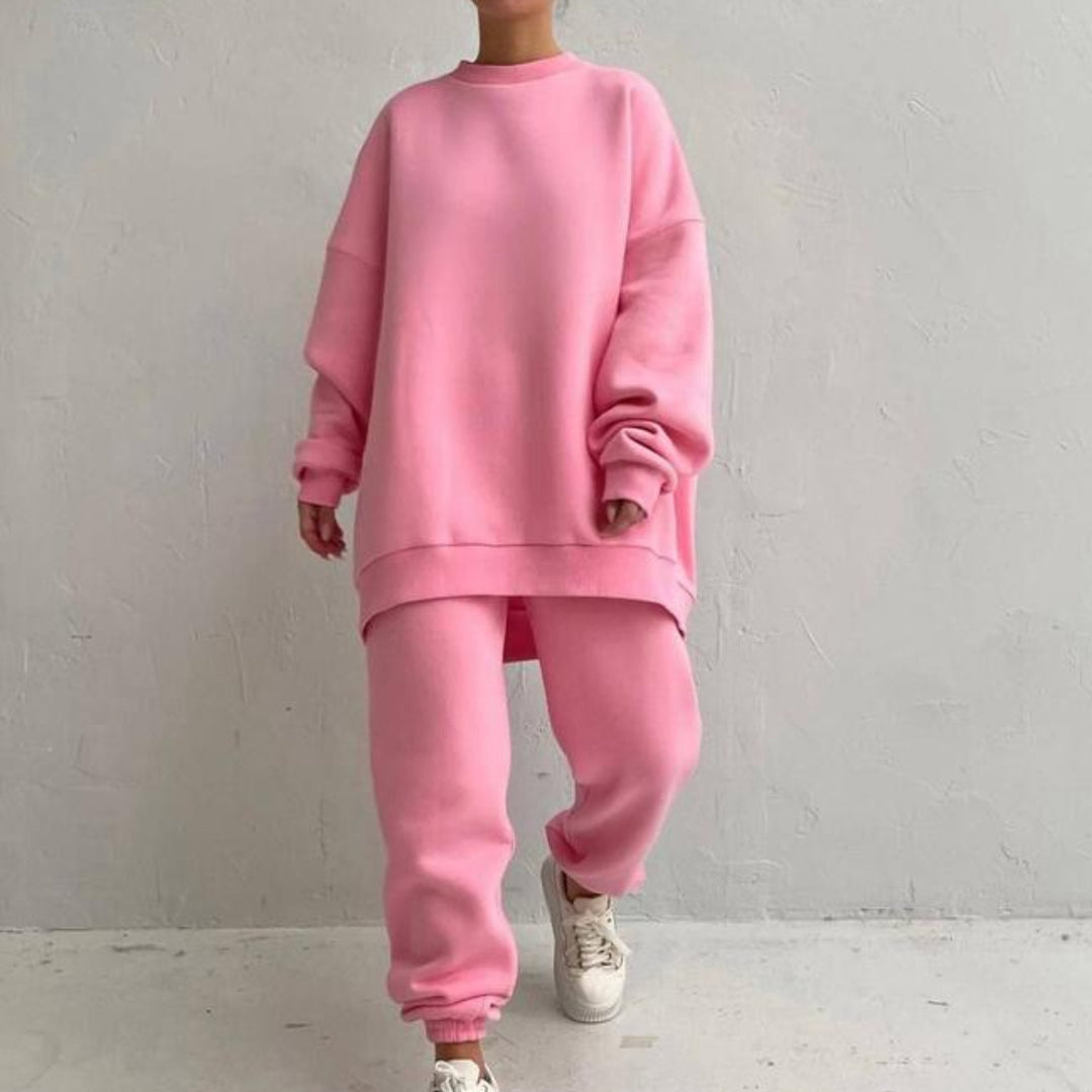Damen gemütliches Oversized Sweatanzug-Set Drune