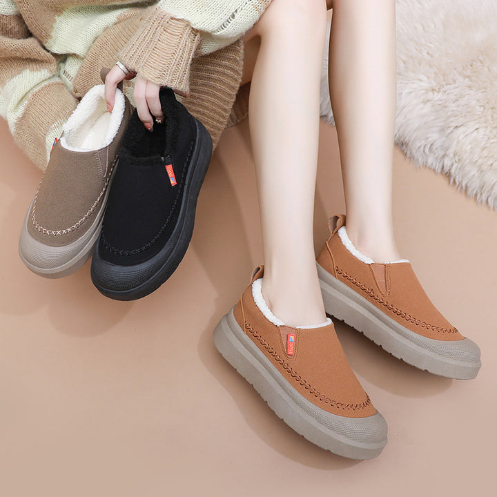 Damen Komfortable und warme Slip-On Hausschuhe mit kuscheligem Innenfutter Drune