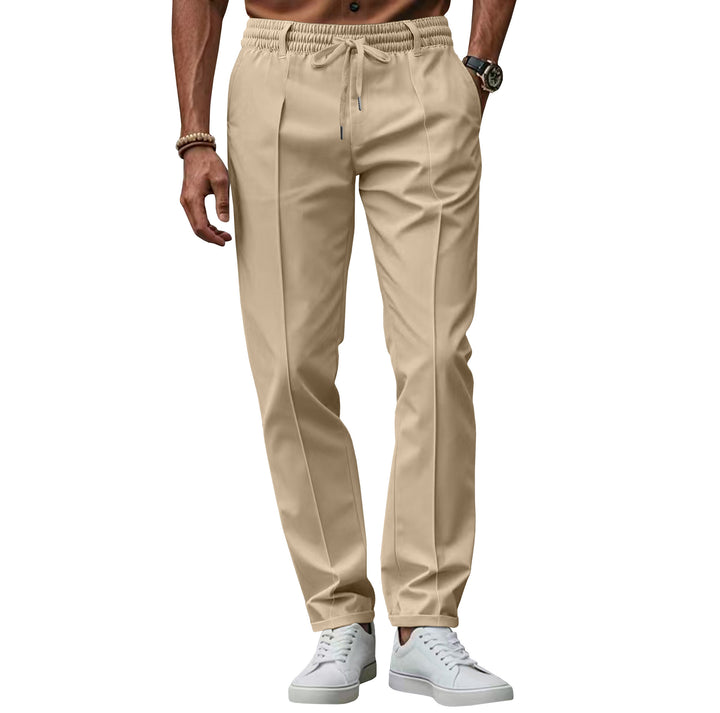 Herren elegante Chinohose mit dehnbarem Bund und seitlichen Taschen Drune