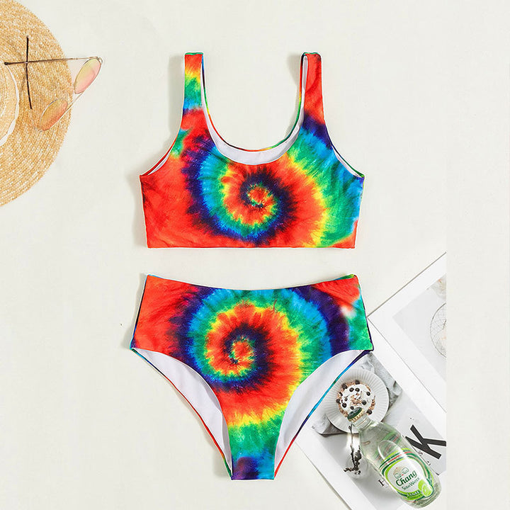 Damen Sportliches Tie-Dye Bikini-Set Drune