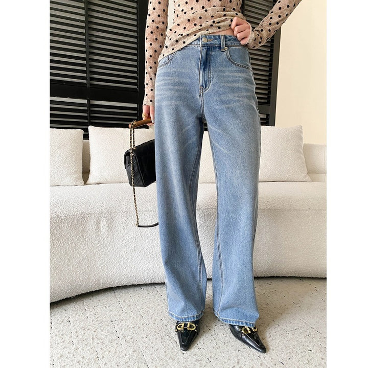 Damen lässige weite Jeans im Vintage-Stil Drune