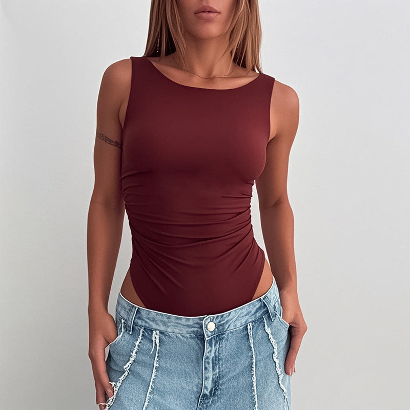 Damen figurbetontes Body mit gerafftem Design Drune