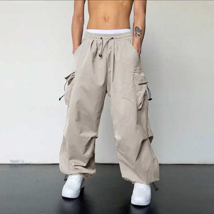 Herren Cargo Hose Weit Tunnelzug