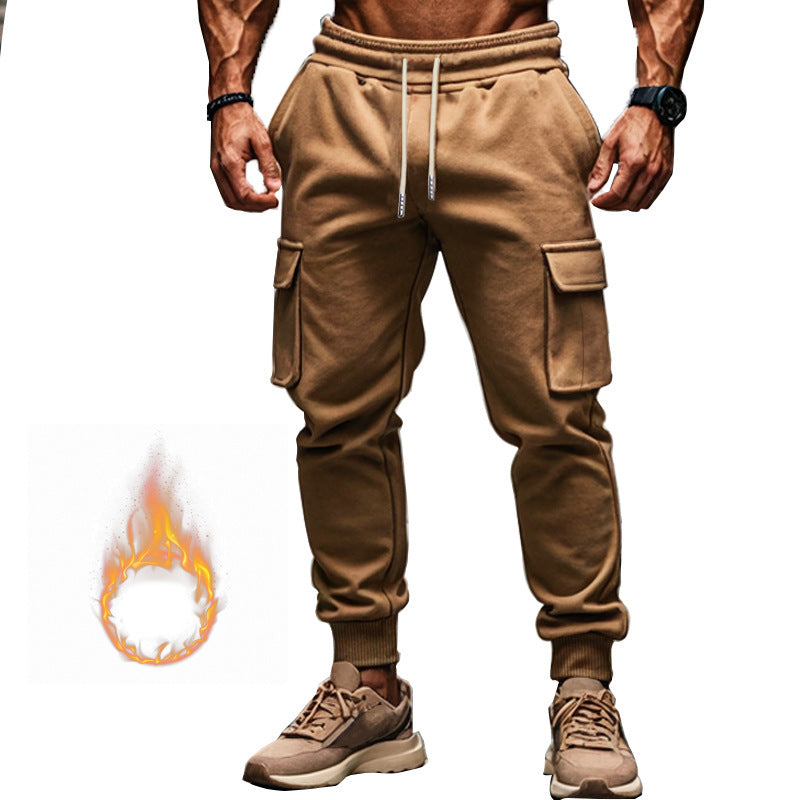Herren nan Thermo-Cargojogginghose mit Fleecefutter elastischem Bund und großen Cargotaschen Drune