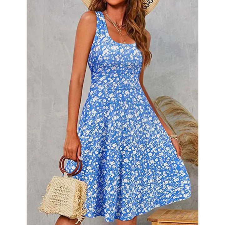Damen Blumenmuster Sommerkleid Drune