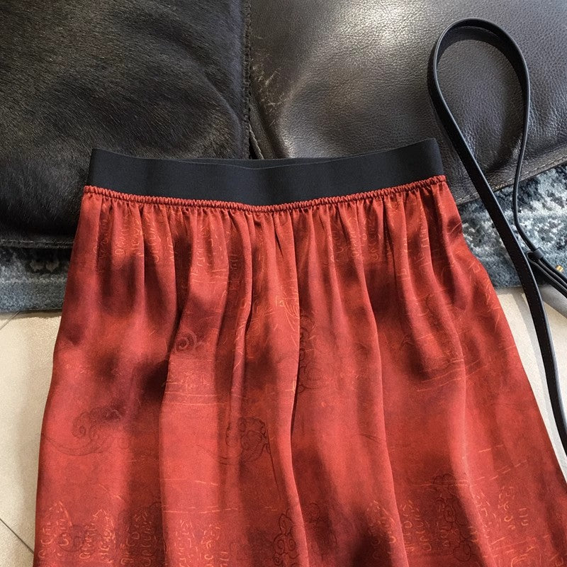 Damen Eleganter Midirock mit schwingendem Saum Drune