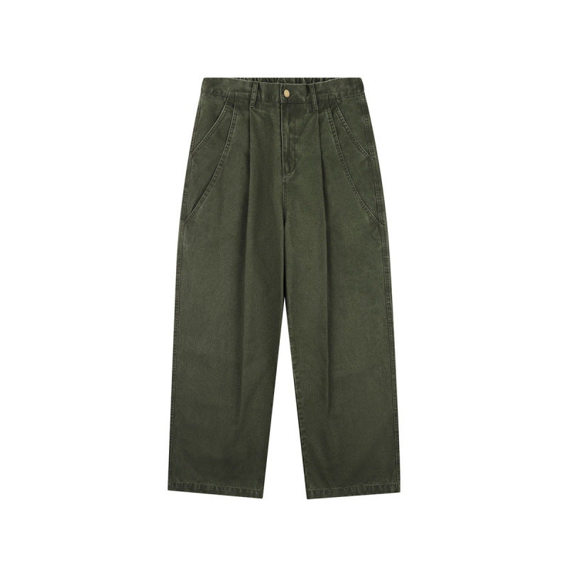 Damen Hochtaillierte Culotte-Hose mit weitem Bein, Bundfalten und soften Denimgriff Drune