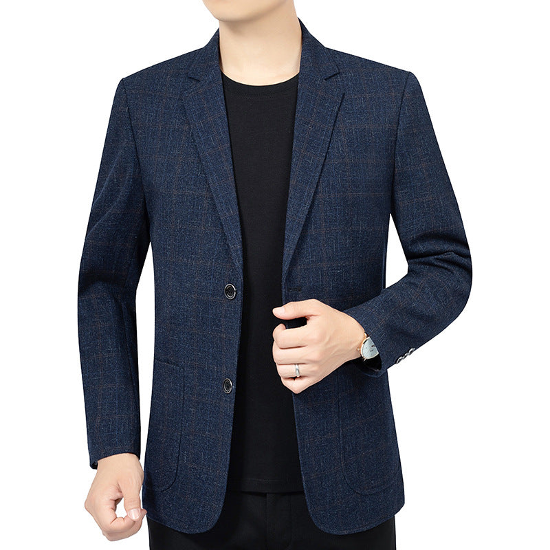 Herren Kariertes Slim-Fit Sakko aus Wollmischung Drune