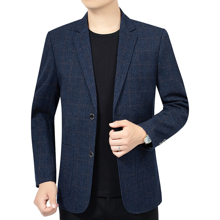 Herren Kariertes Slim-Fit Sakko aus Wollmischung Drune